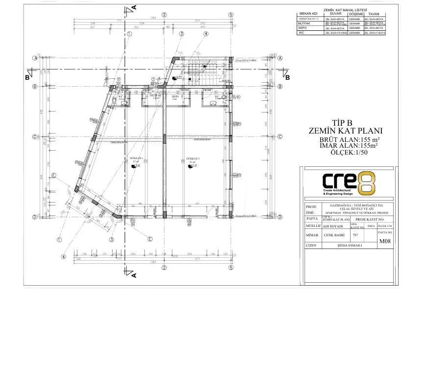 Berçem İnşaat Özveli Life Projesi Kıbrıs Tip B 1. kat planı